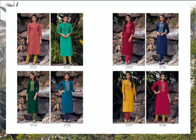 Rangoon Light Line 5 Latest Fancy Designer Ethnic Wear Lining Silk With Work Long Kurti Collection
